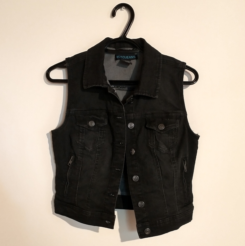 Black Denim Vest